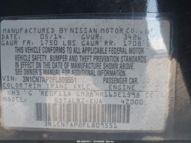 Nissan Versa 1.6 Sv Image 9