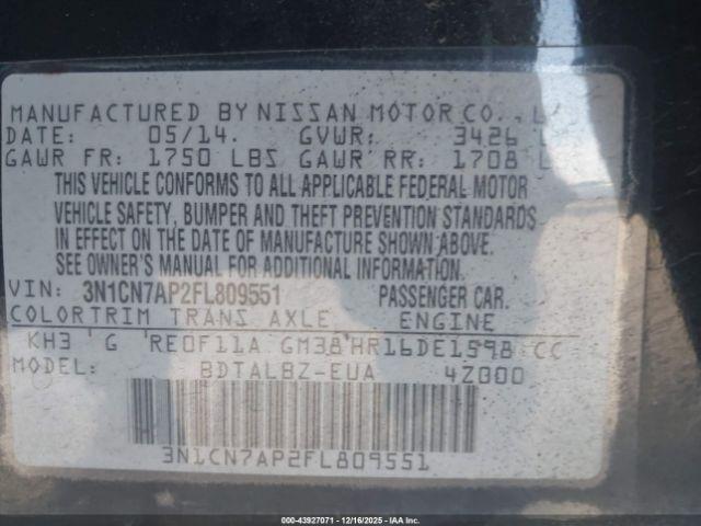 Nissan Versa 1.6 Sv Image 9