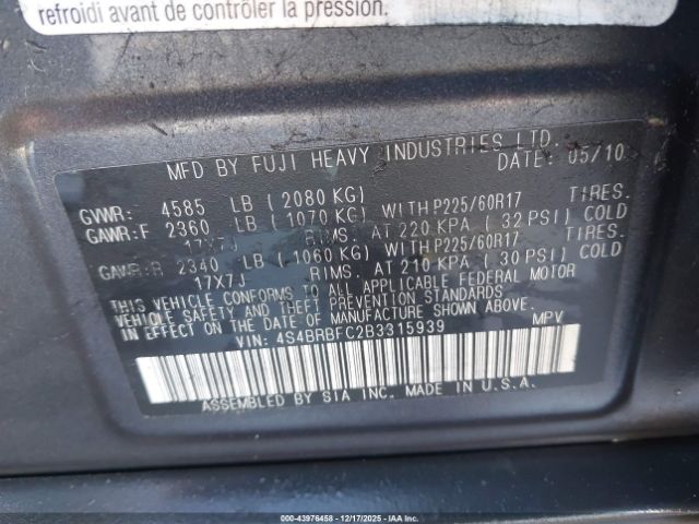 Subaru Outback 2.5i Premium Image 9