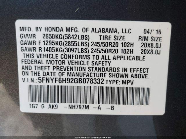 Honda Pilot Touring Image 15